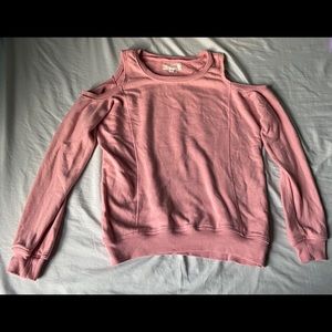 Pink open shoulder top